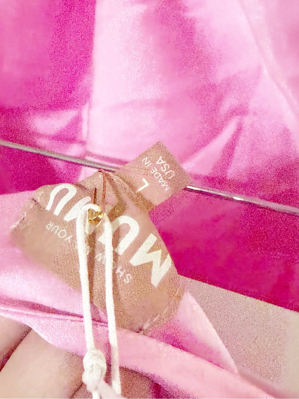 Show Me Your Mumu Jasmine Halter Mini Dress in Pink Luxe Satin Size Large $148 - Picture 11 of 11